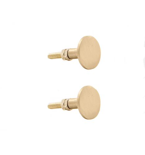 Circular brass knobs set of 2