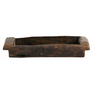 Dark brown recycled wood dish