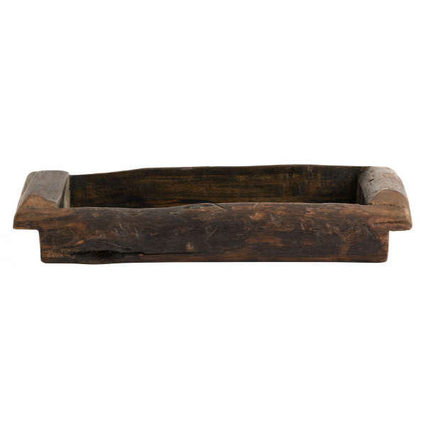Dark brown recycled wood dish