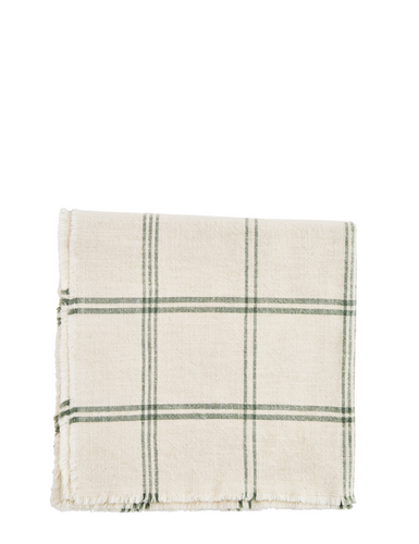 Green&ecru check table cloth 150x150cm