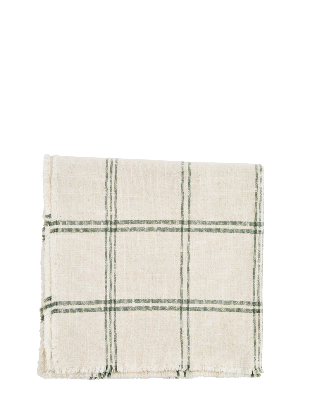 Green&ecru check table cloth 150x150cm