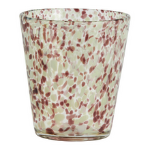 Load image into Gallery viewer, Clear, brown and green decorative drinking glass