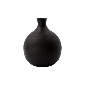Dark brown metal vase
