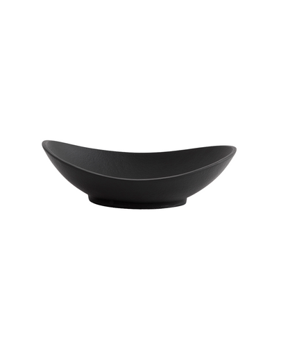 Curved black aluminium bowl
