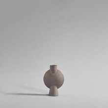 Load image into Gallery viewer, Sculptured taupe vase mini