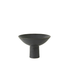 Load image into Gallery viewer, Black ceramic dish on base