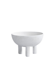 White bowl on legs