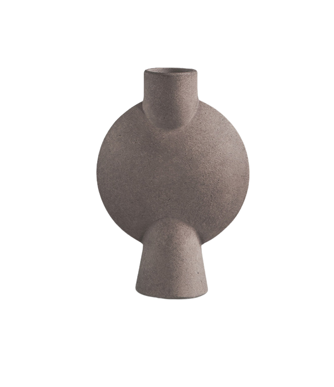 Sculptured taupe vase mini