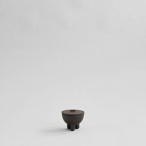 Mini pot on legs in dark brown