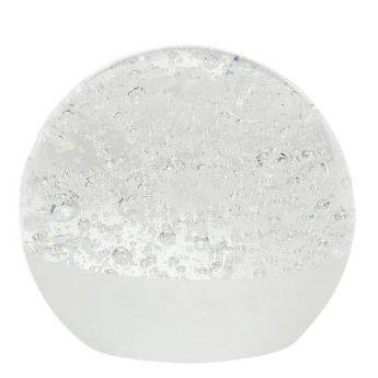 White bubbles glass paperweight