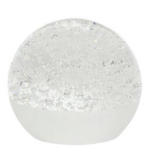 White bubbles glass paperweight