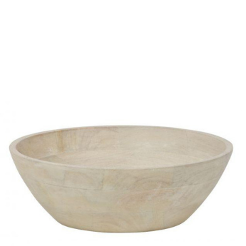 White wash drum bowl wooden 30x10x30