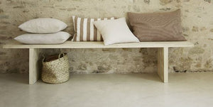 Walnut linen striped cushion cover 60x40