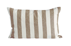 Walnut linen striped cushion cover 60x40