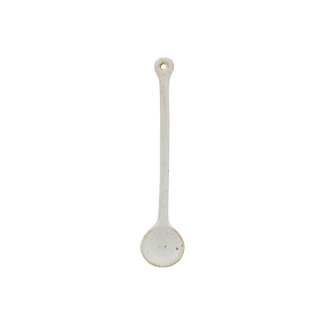 White stoneware spoon