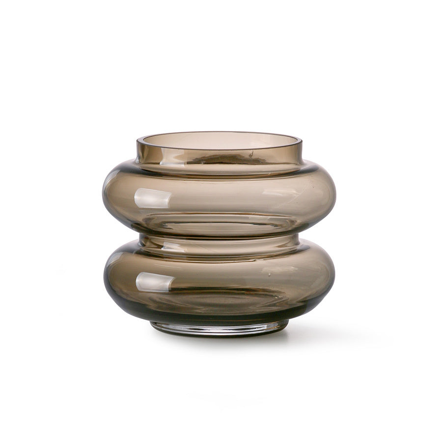 Smoked brown glass vase s by HKliving