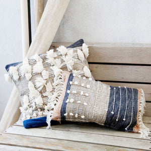 Blue bobble ethnic cushion 50x50