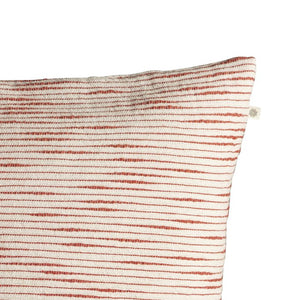 Red cotton slub woven cushion 50x50