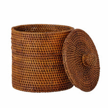 Load image into Gallery viewer, Brown rattan lidded jacko box