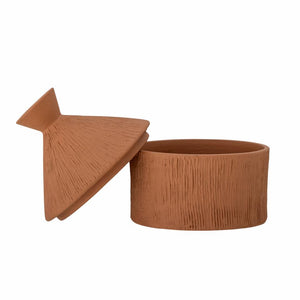 Red terracotta caylie jar with lid
