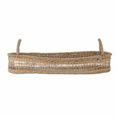 Natural seagrass basket long