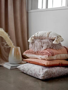 Natural tasseled inas cushion 35 x 20
