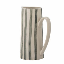 Load image into Gallery viewer, Green striped stoneware jug