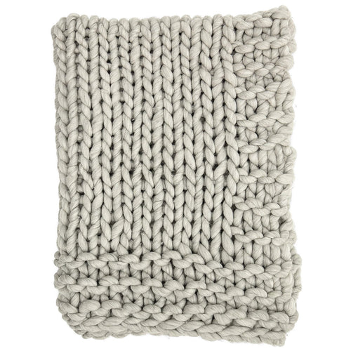 GREY CABLE KNIT BLANKET 120X150