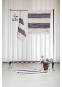 Beige & charcoal striped rug