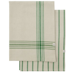 Tea towels green pack of two