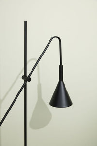 Black iron floor lamp