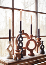Load image into Gallery viewer, Set of two mango wood candle holders