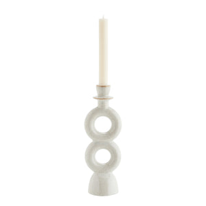 Stoneware candle holder off white