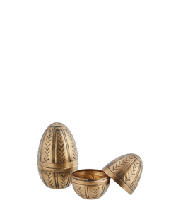 Brass decorative eggs set of 2