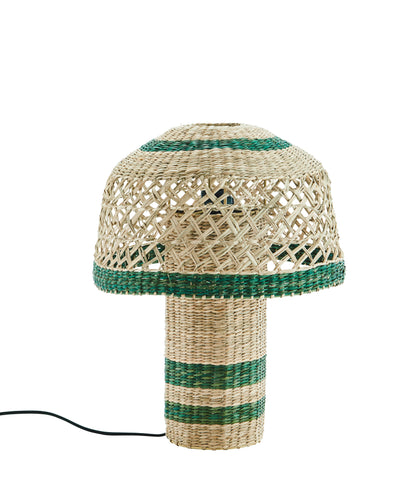 Green & natural seagrass table lamps