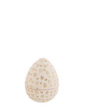 Load image into Gallery viewer, Handpainted off white &amp; gold paper egg