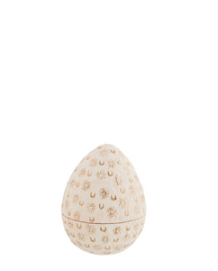 Handpainted off white & gold paper egg