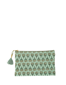 Aqua printed purse
