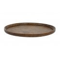 Dark wooden circular tray 40cm
