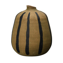 Load image into Gallery viewer, BROWN STRIPED CERAMIC VASE 18X16