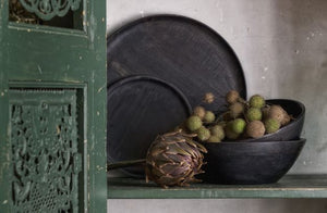 Dark mango wood bowl 30cm