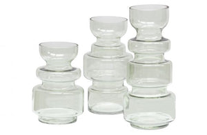 Green expressive glass vase 37x15