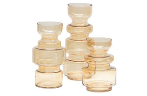 Pale yellow glass vase 30cm