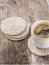 Load image into Gallery viewer, Set of 4 jute coasters