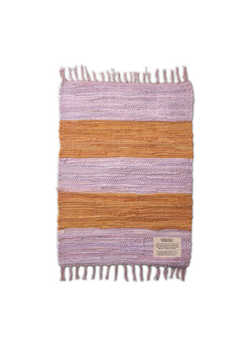 Lilac & orange striped rug
