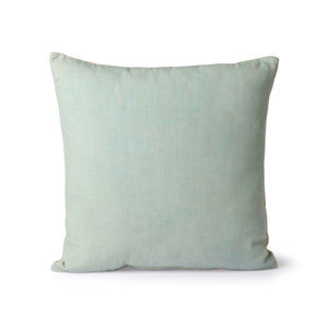 mint/green striped velvet cushion 45x45