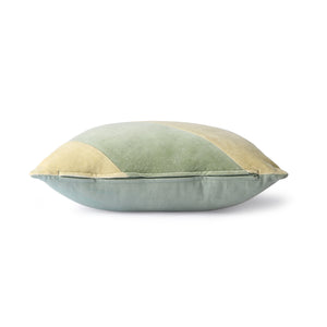 mint/green striped velvet cushion 45x45