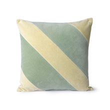 Load image into Gallery viewer, mint/green striped velvet cushion 45x45