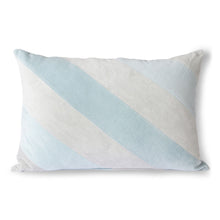 Load image into Gallery viewer, Striped velvet cushion ice blue (40x60) by HKliving