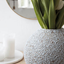 Load image into Gallery viewer, Grey textured round vase 21cm